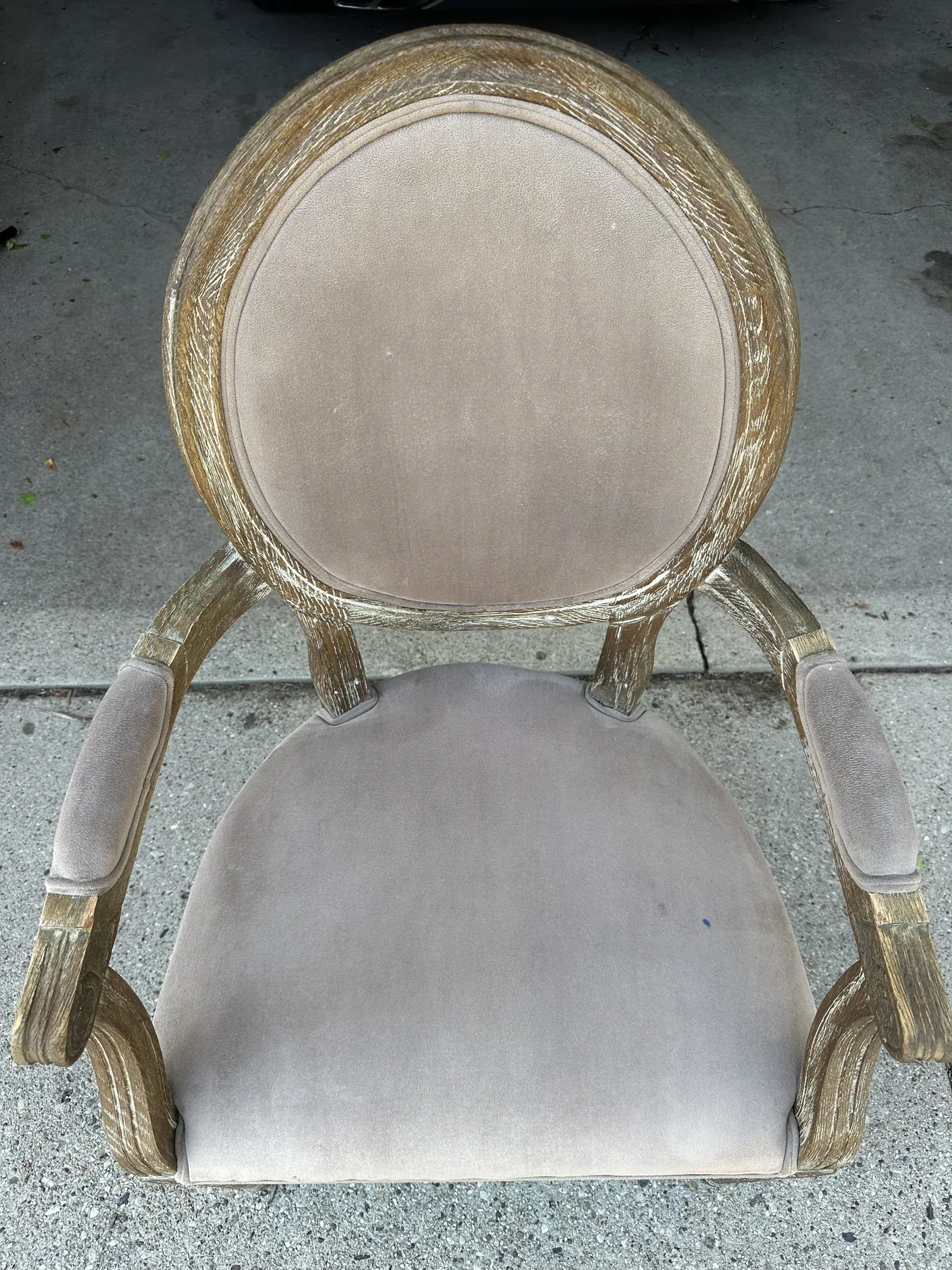 Same armchair seat cushion fully clean and restored after dry cleaning