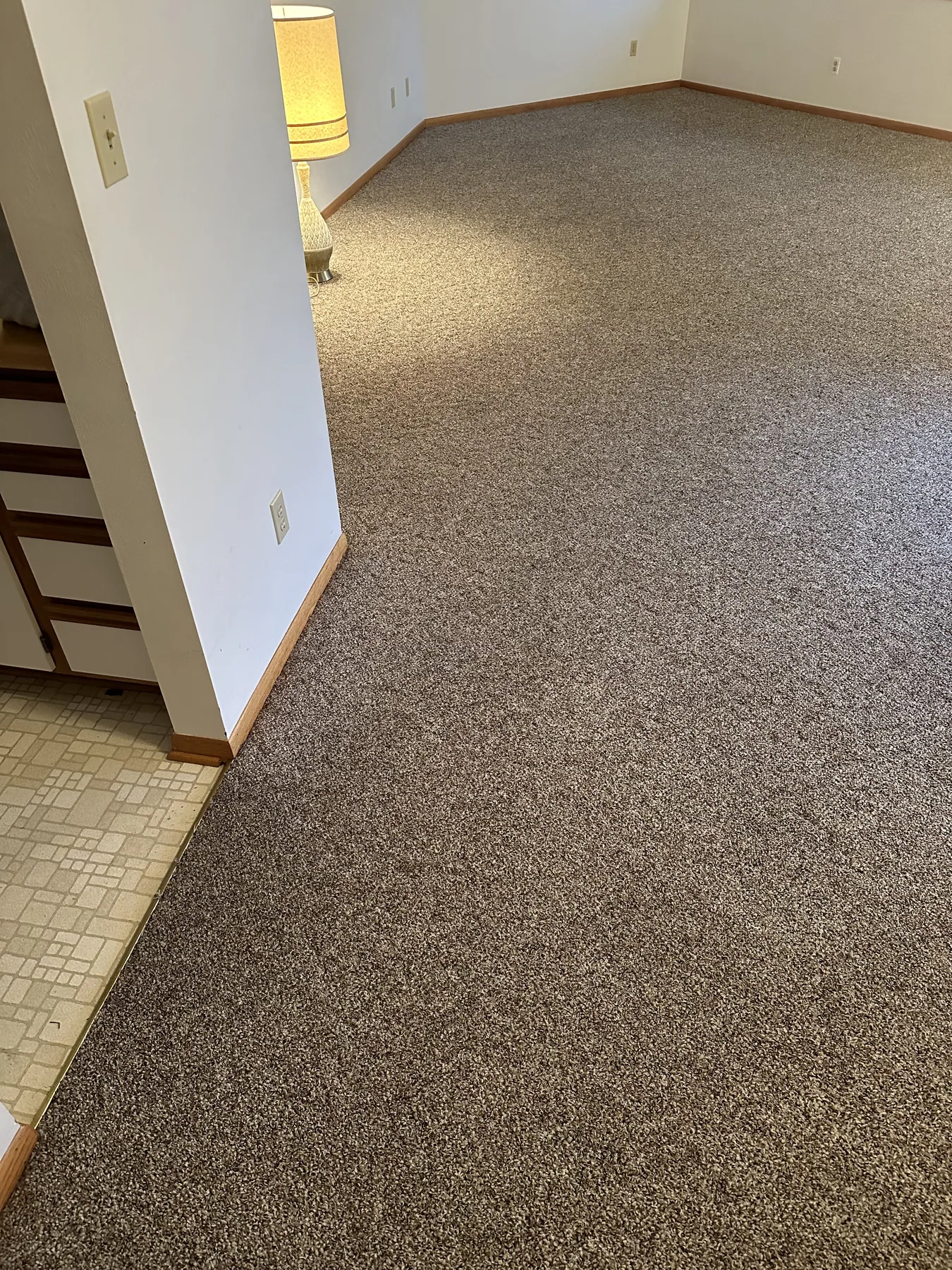 Same hallway carpet completely stain-free after dry cleaning