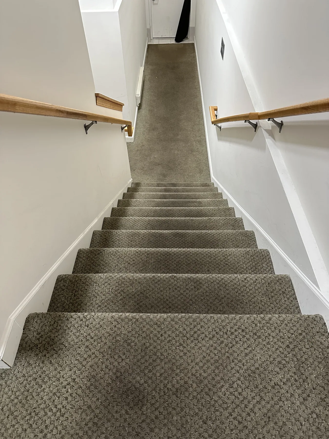 Same staircase and landing carpet clean and even after dry cleaning